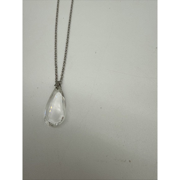 Gorham Clear Krystal Silver Tone Necklace 8" - Picture 3 of 5